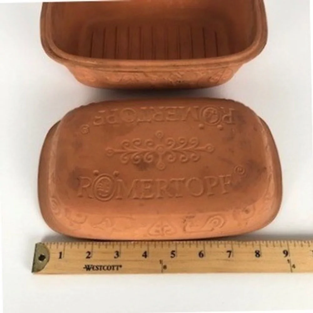 VTG ROMERTOPF #107 Terracotta Clay Baking Dutch Oven Roaster Bay West Germany